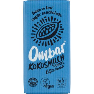 Ombar Kokosmilch Dunkel Bio Roh-Schokolade, 35 g