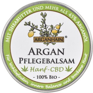 30 ml ARGANHAIN  Bio Argan-Pflegebalsam Hanf-CBD, ICADA-zertifizierte Naturkosmetik