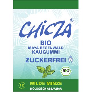 CHICZA Bio-Kaugummi Minze ZUCKERFREI, 30 g