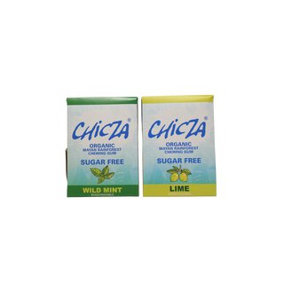 Probe-Set CHICZA Bio-Kaugummi ZUCKERFREI, 2 Sorten, Minze und Limone 2 x30 g